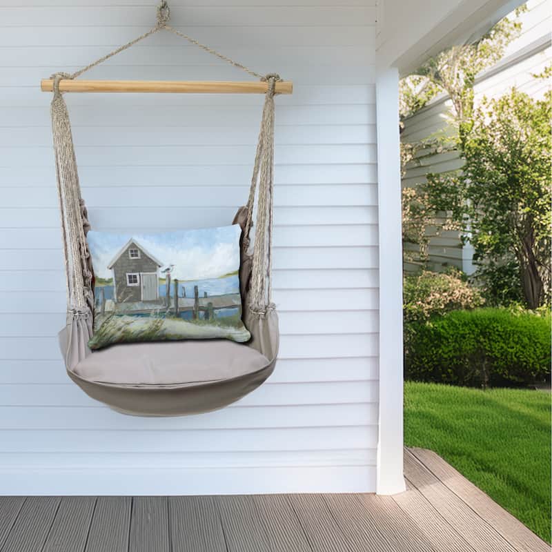 Magnolia Casual Swing Set 4 piece - Gray Solid w/ Boat House Pier