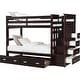 preview thumbnail 1 of 5, Classic Wood Twin Bunk Bed with Trundle, Storage Ladder, 5 Drawers, Brown Brown - Twin