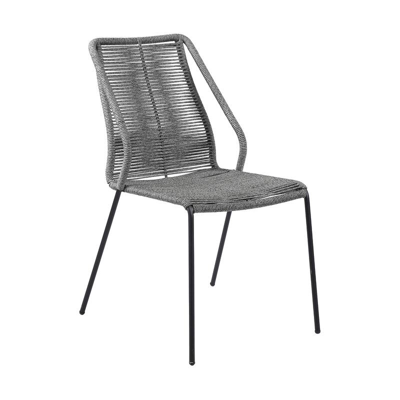Clip Rope and Steel Indoor Outdoor Stack Dining Chairs - Set of 2