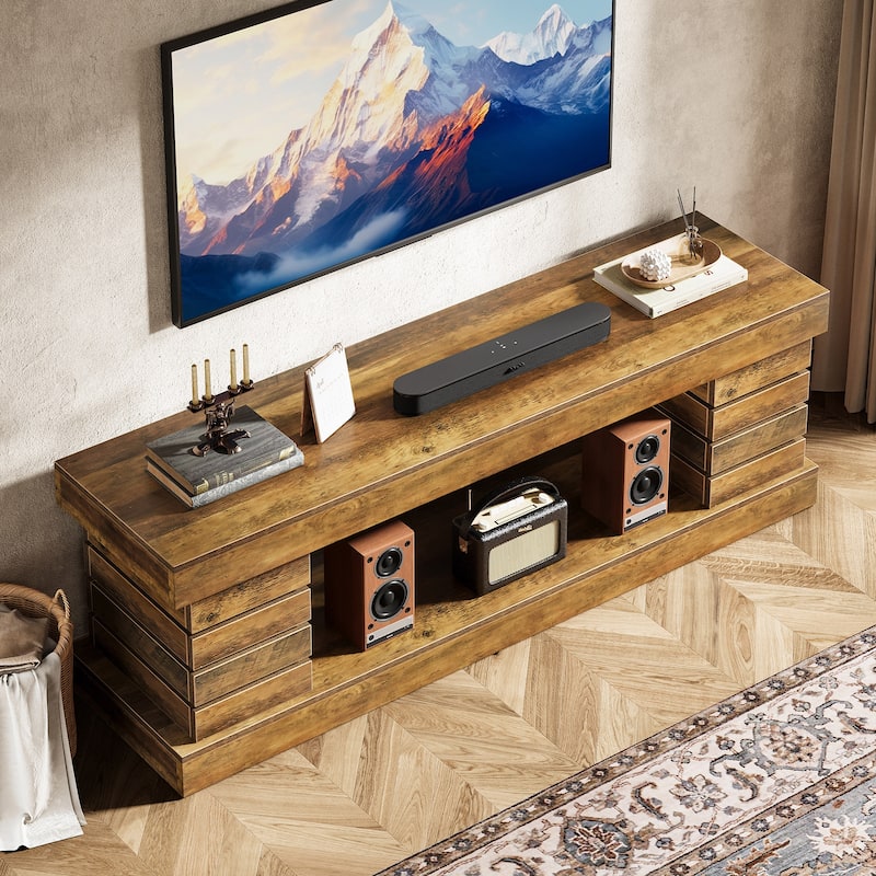 70.9" TV Industrial Entertainment Center with Storage