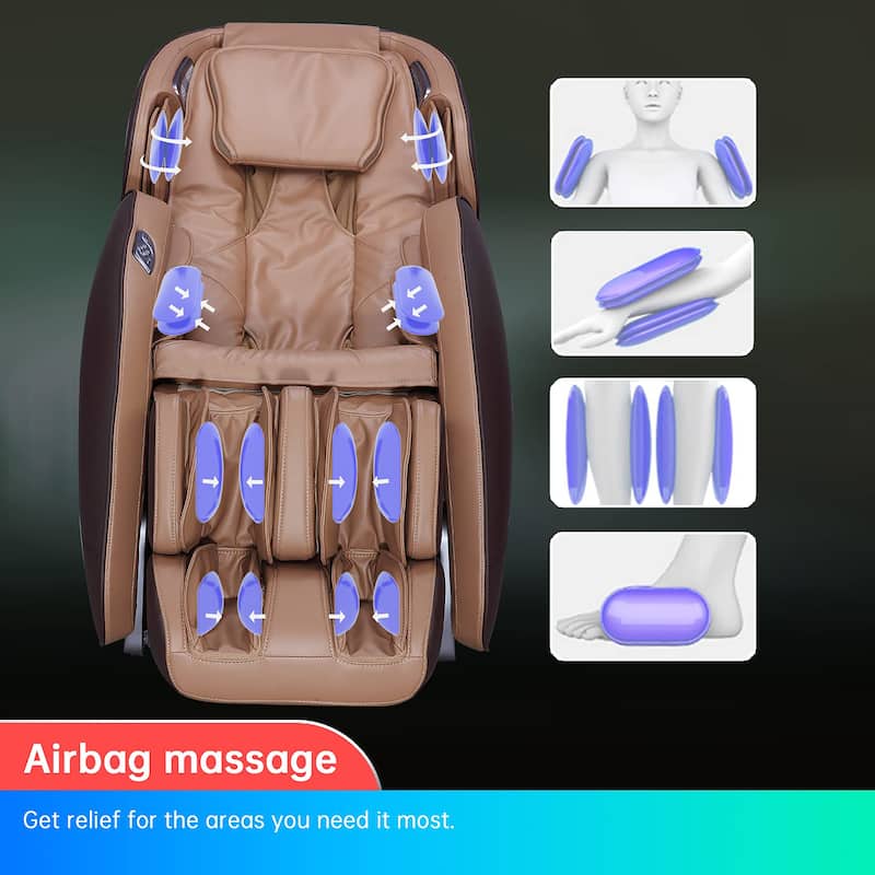 Clie Modern Faux Leather Zero Gravity LED Light Massage Chair with Bluetooth Speaker and USB Port by Furniture of America