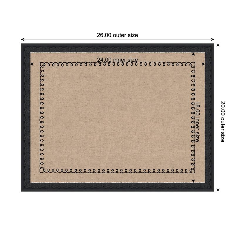 Kate and Laurel Pinboard Black Scallop Print