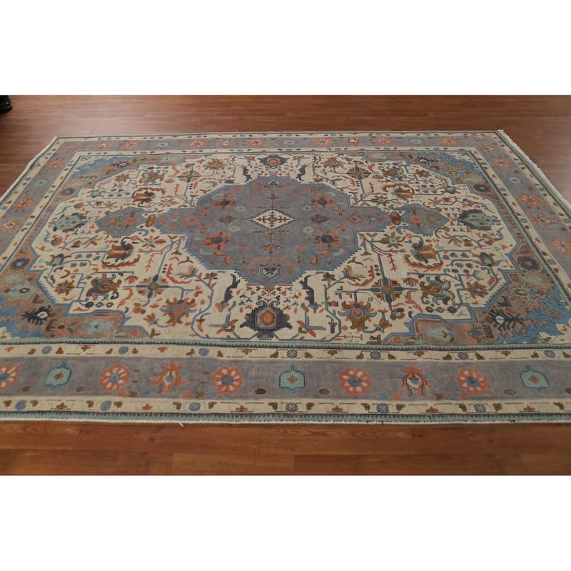 Tabriz Persian Vintage Area Rug Handmade Dining Room Wool Carpet - 6'9" x 9'7"