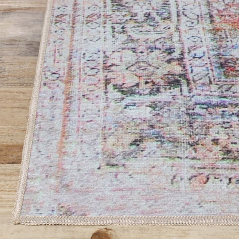 Superior Lottie Distressed Geometric Farmhouse Indoor Area Rug