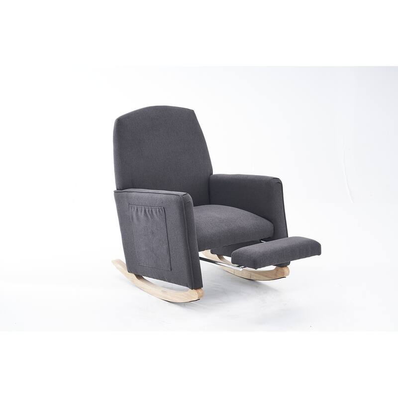 Nursery Rocking Chair With Adjustable Footrest