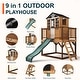 preview thumbnail 4 of 18, 9-in-1 Wooden Playhouse with Slide & Sandbox