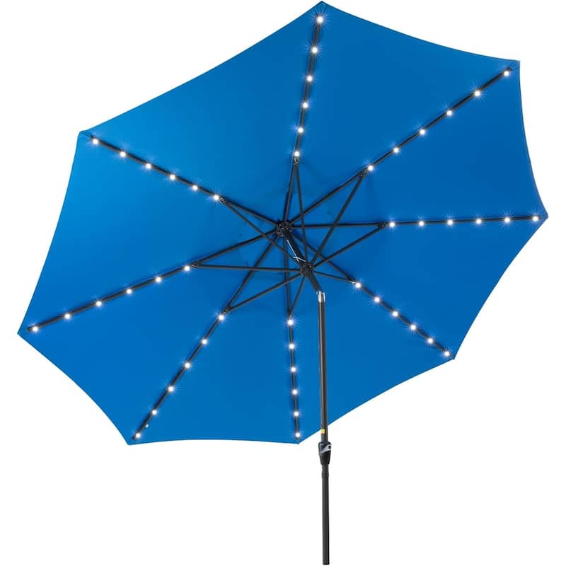 Large Outdoor Patio Umbrella with Push Button Tilt - Blue