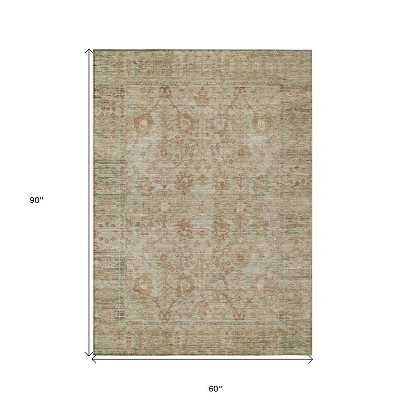 HomeRoots Oriental Traditional Rectangle Outdoor Rug