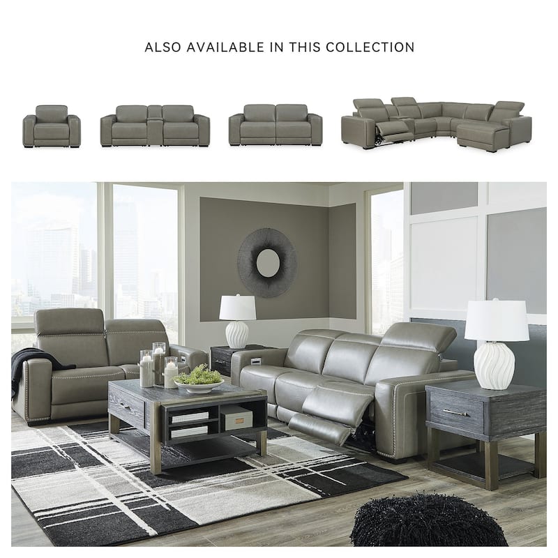 Signature Design by Ashley Correze Gray 2-Piece Power Reclining Loveseat - 76"W x 41"D x 33"H