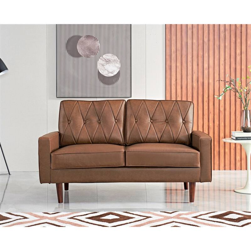 Acire Faux Leather Cushion Back 2PCS Living Room Set