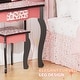 preview thumbnail 9 of 13, Kids MDF Vanity Table Set In Pink With 1 Drawer With 3-Color Dimmable LED Bulb - N/A