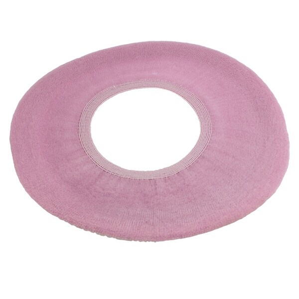 Bathroom Toilet Seat Lid Cover Dark Pink Cloth Round Pad Warmer