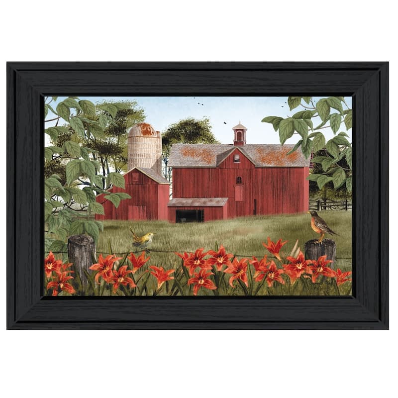 TrendyDecor4U Farmhouse "Summer Days" Framed Print Wall Art by Billy Jacobs - Earthtone