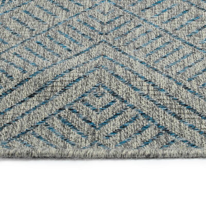 Modern Transitional Geometric Southwestern Textured High-Low Cut & Loop Runner - 2x 6