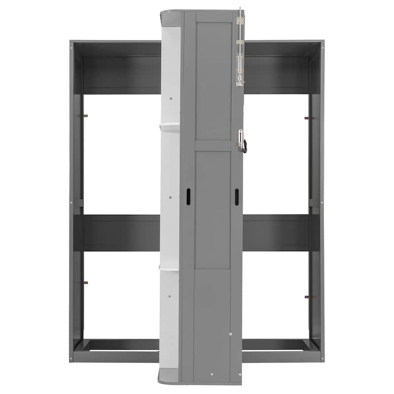 Queen Murphy Bed 360° Rotating Hidden Storage Racks Cabinet Wall Bed