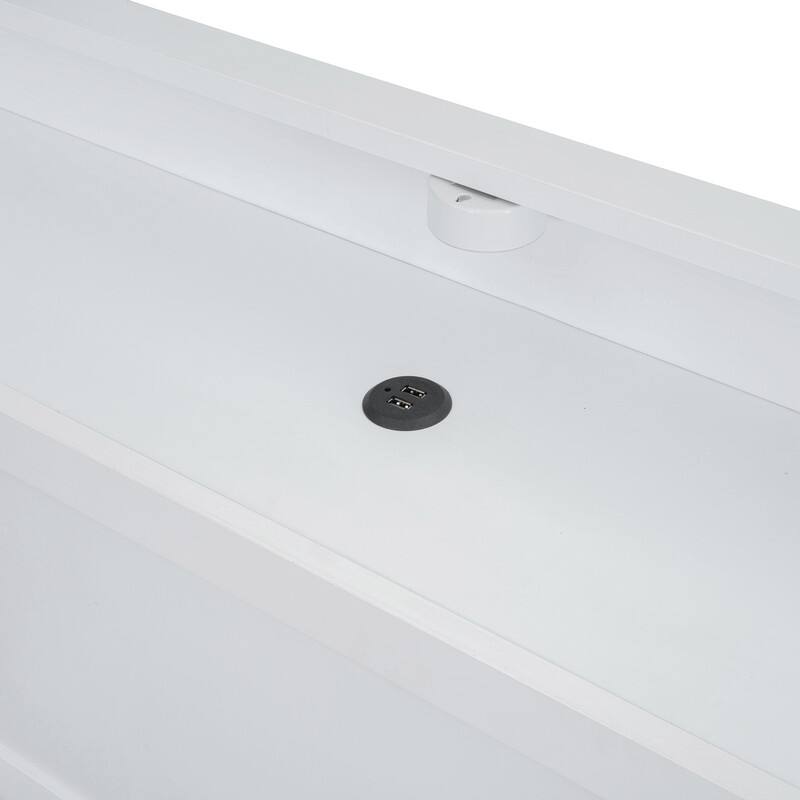 Platform Bed with Built-in Shelves,LED Light and USB Ports,Full/Twin Size