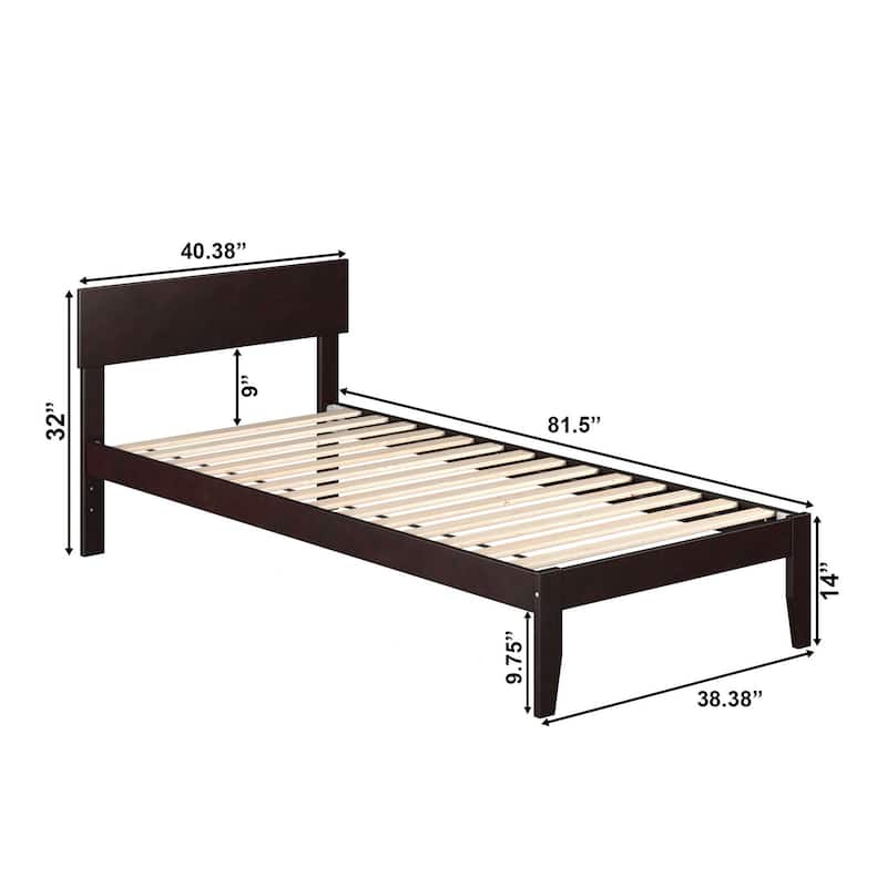 Boston Twin XL Platform Bed in Espresso