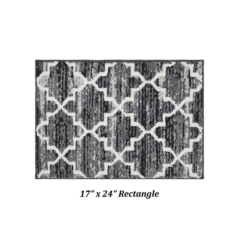 Better Trends Savio Collection Marrakesh Bathroom Rug - 100% Micro Polyester with Gel Foam Backing, Machine Washable Bath Mat