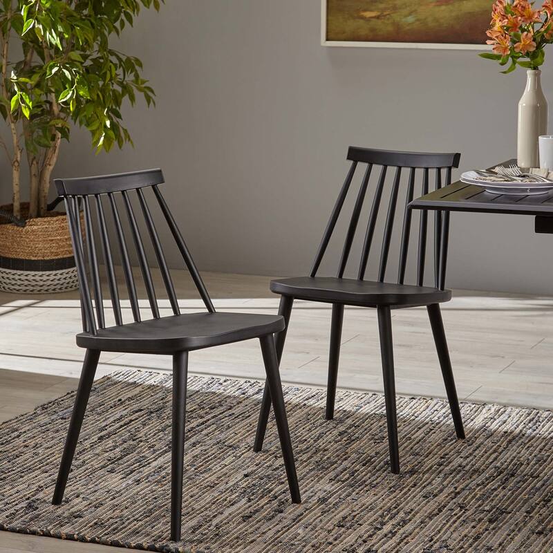 Farmhouse Spindle Back Dining Chairs, Set of 2