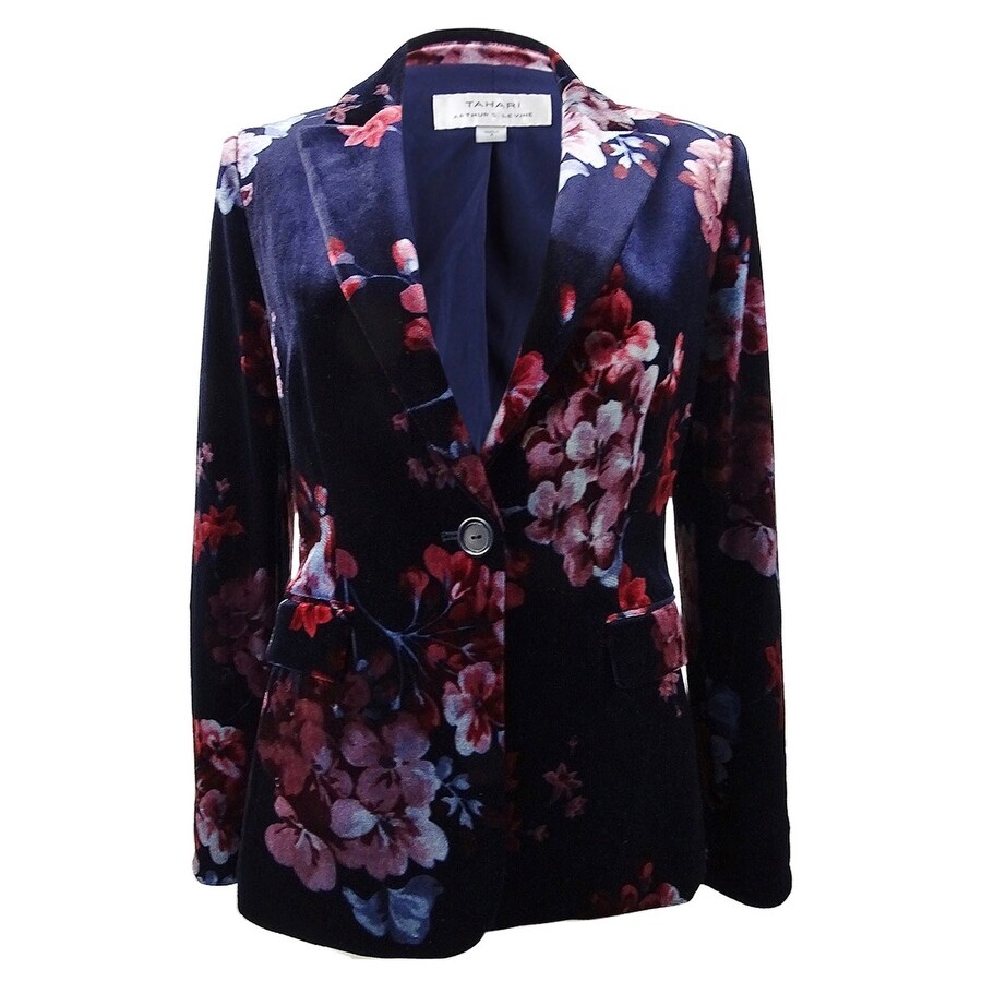 velvet floral blazer womens