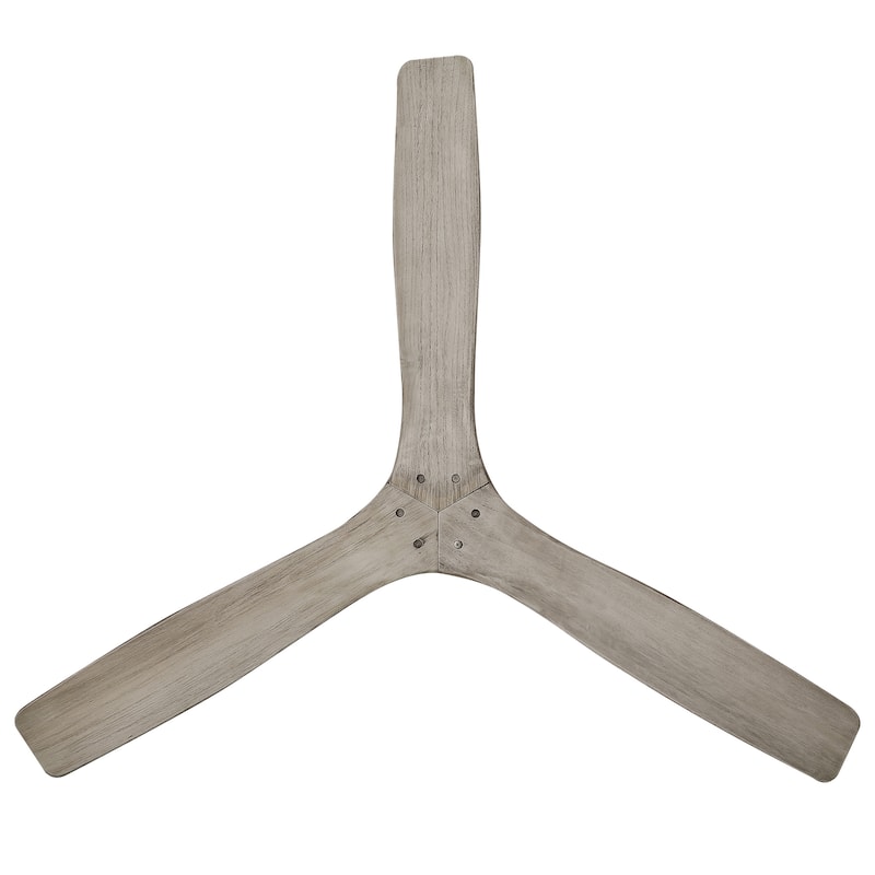 54" Modern Gold Solid Wood 3-Blade Outdoor Ceiling Fan without Light
