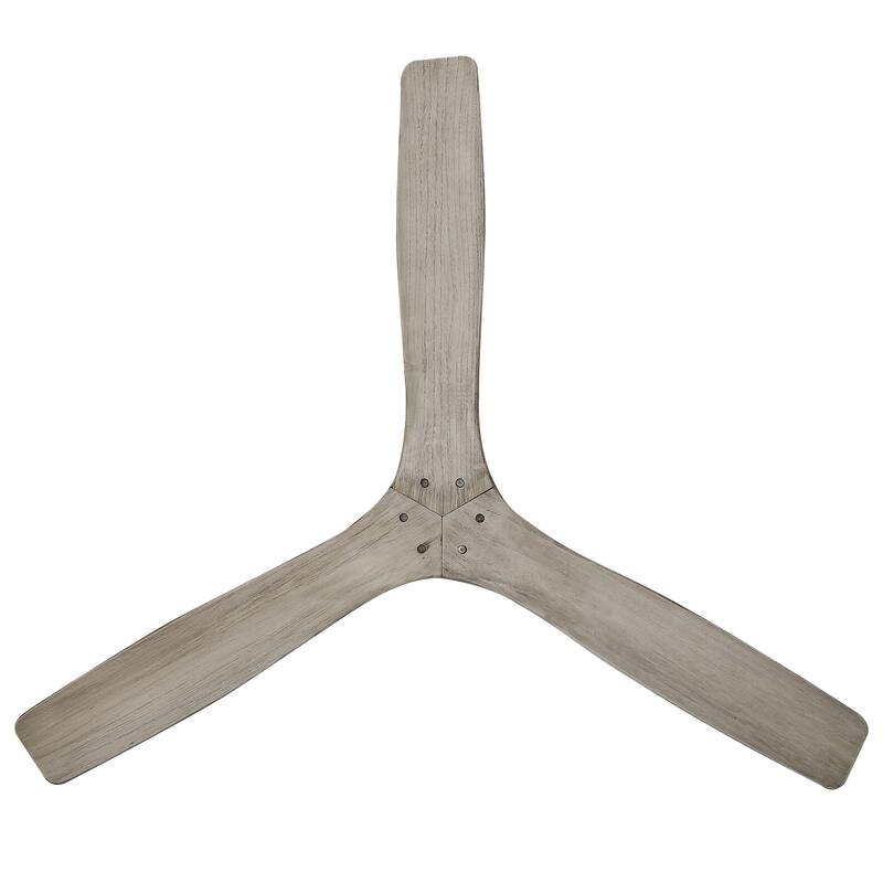 54" Modern Minimalist Weathered Solid Wood Gold Flush Mount Ceiling Fan with Remote and 6-Speed DC Motor