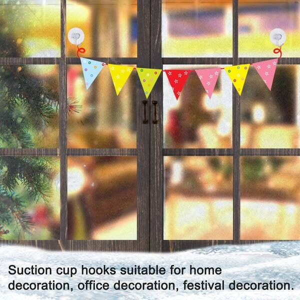 4pcs Suction Cup Hooks 1" Diameter Removable Metal Hook Vacuum Hooks Hangers - Clear