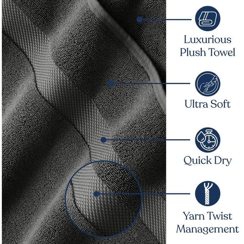 Delara Organic Cotton Luxuriously Plush Bath Sheet | GOTS & OEKO-TEX Certified | 650 GSM Long Staple