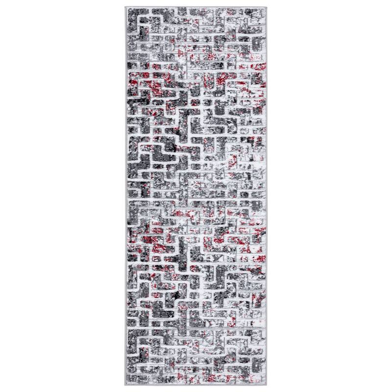 Samos Collection Abstract Geometric Area Rug - 2'2" X 7'8"