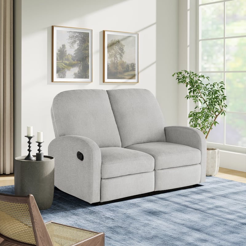Relax-A-Lounger Parker Reclining Loveseat in Woven Fabric - Light Grey