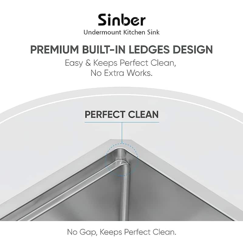 Sinber Undermount Double Bowl 304 Stainless Steel Kitchen Sink