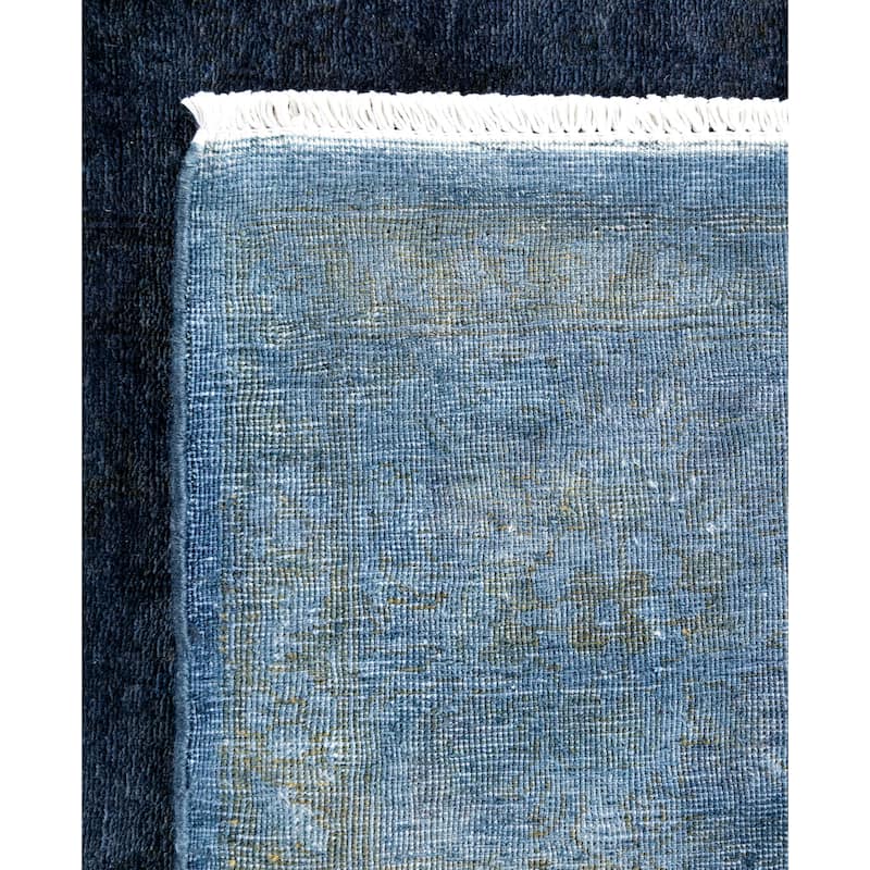 Overdyed One-of-a-Kind Hand-Knotted Area Rug - Navy - 4' 1" x 6' 1"