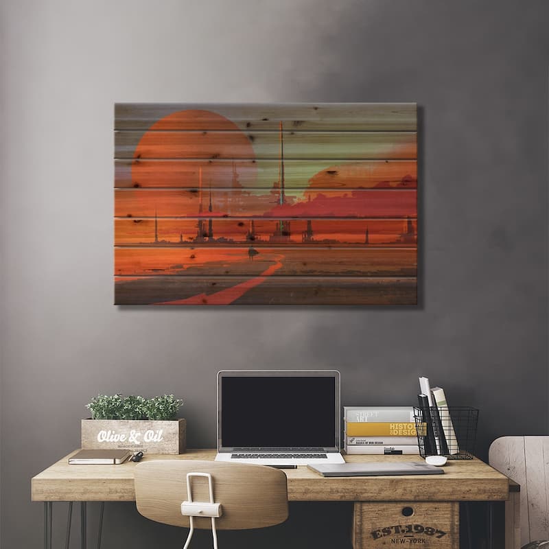 Found The Lost City Print On Wood by grandfailure - Multi-Color