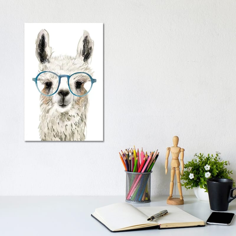 iCanvas 'Hip Llama II' by Victoria Borges Gallery-wrapped Canvas Print - 12x8x0.75