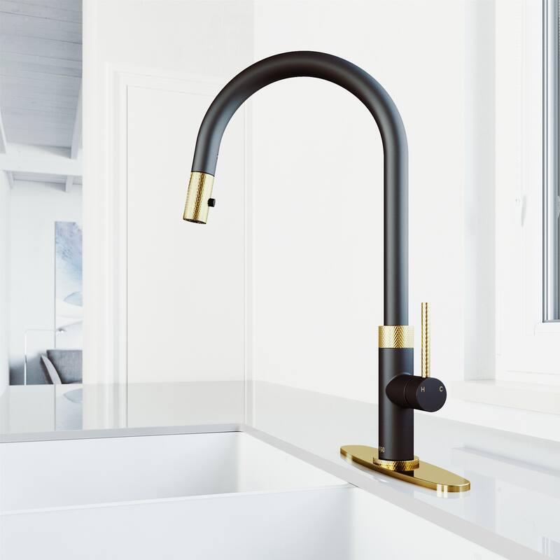 VIGO Bristol 19" H Single Handle Pull-Down Sprayer Kitchen Faucet
