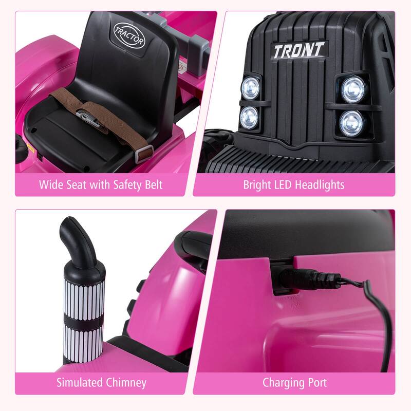 Costway 24V Ride On Tractor for Kids with Detachable Trailer Remote - See Details