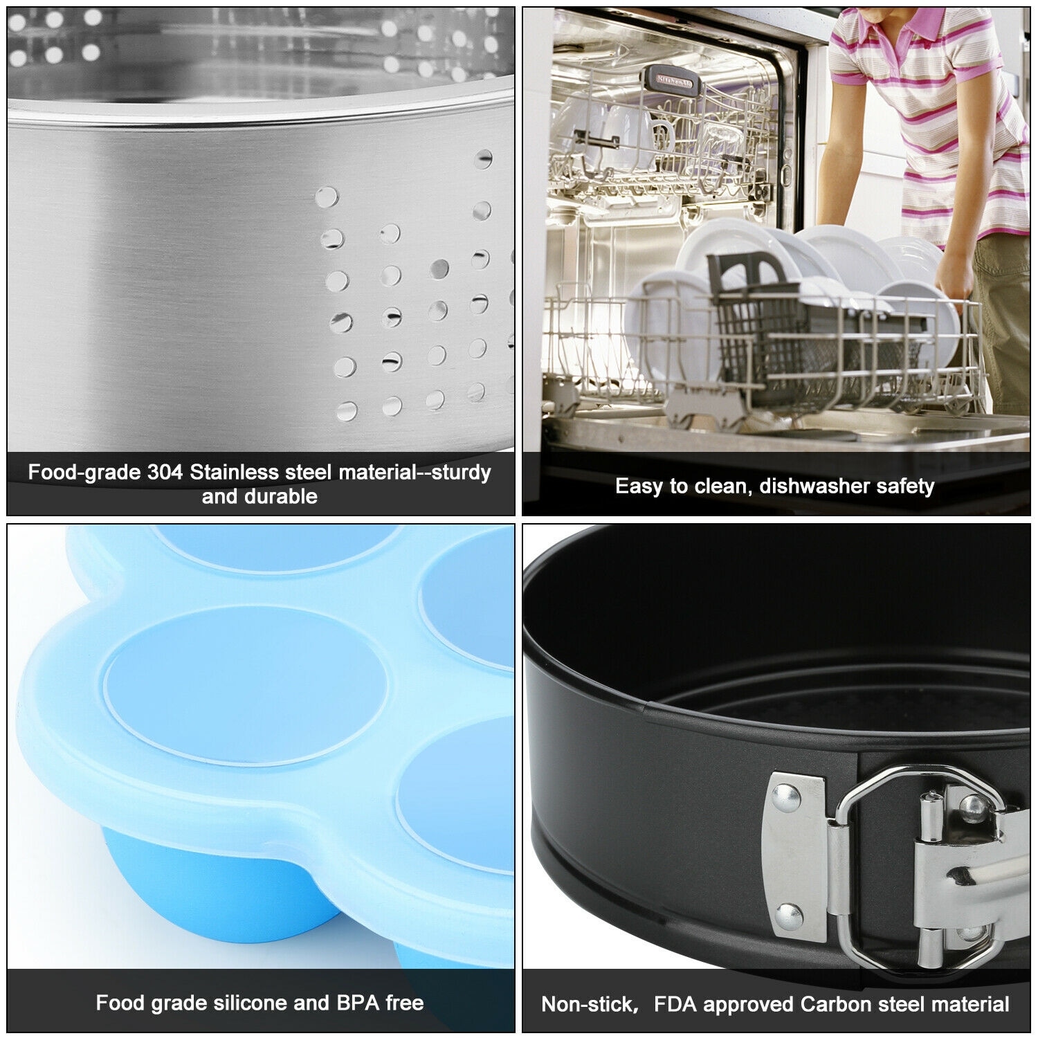 8x Instant Pot Accessories Set Steamer Basket for Insta Pressure Cooker 5,6, 8qt - On Sale - Bed Bath & Beyond - 35096950