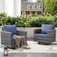 Option Grey Wicker Blue Cushion