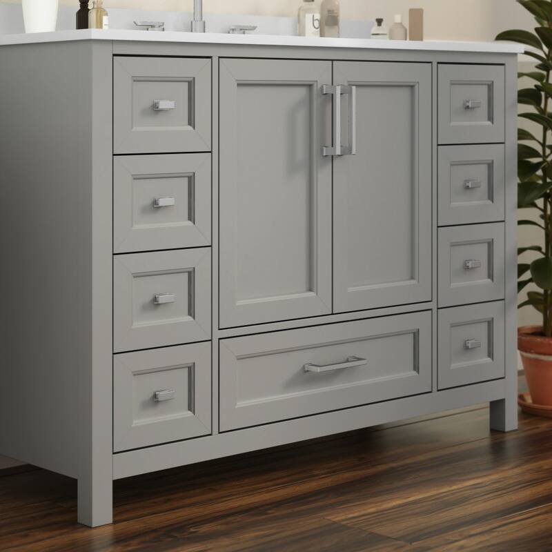 Bathroom Vanity with Sink, Storage Cabinet, and 9 Drawers - 19"D x 48"W x 37.75"H