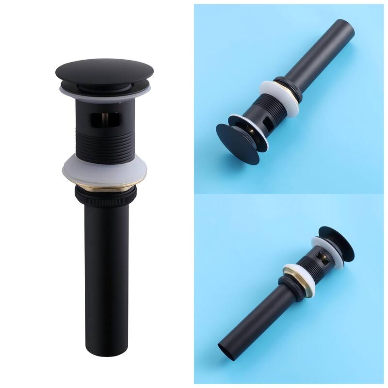 Modland C-Shaped Single Hole Bathroom Faucet, 500K Cycle CUPC Certified, 6-Inch Cover Plate, Black / Gold / Nickel / Chrome