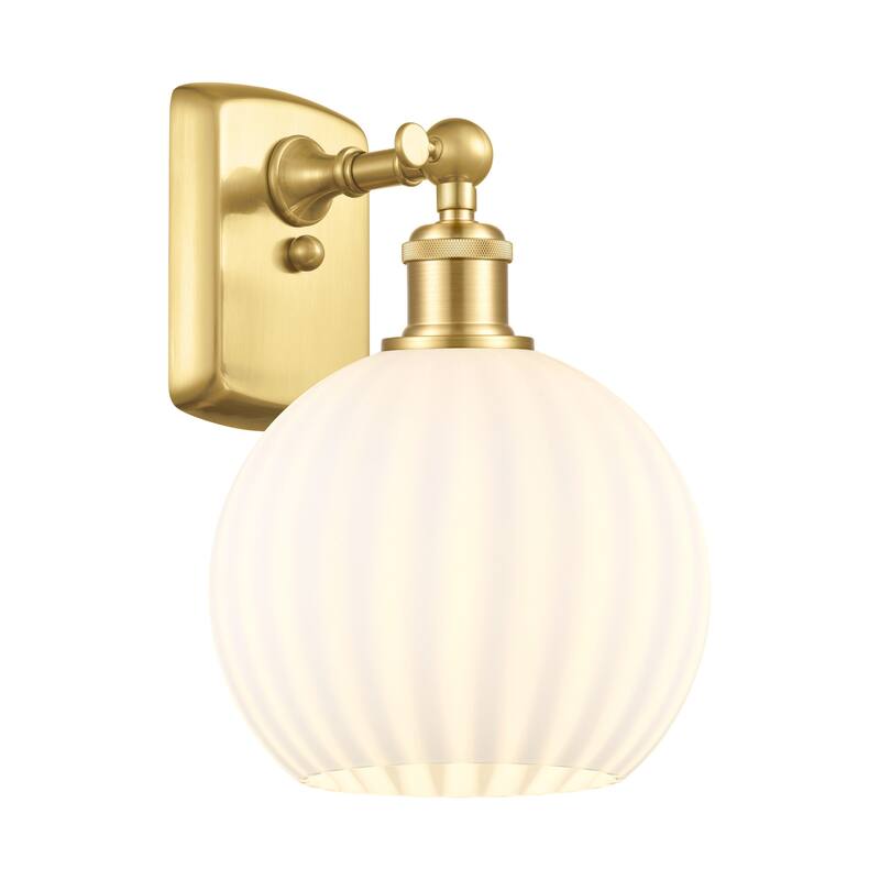 Innovations Lighting 516-1W-11-8 White Venetian Sconce White Venetian - Satin Gold / White Venetian