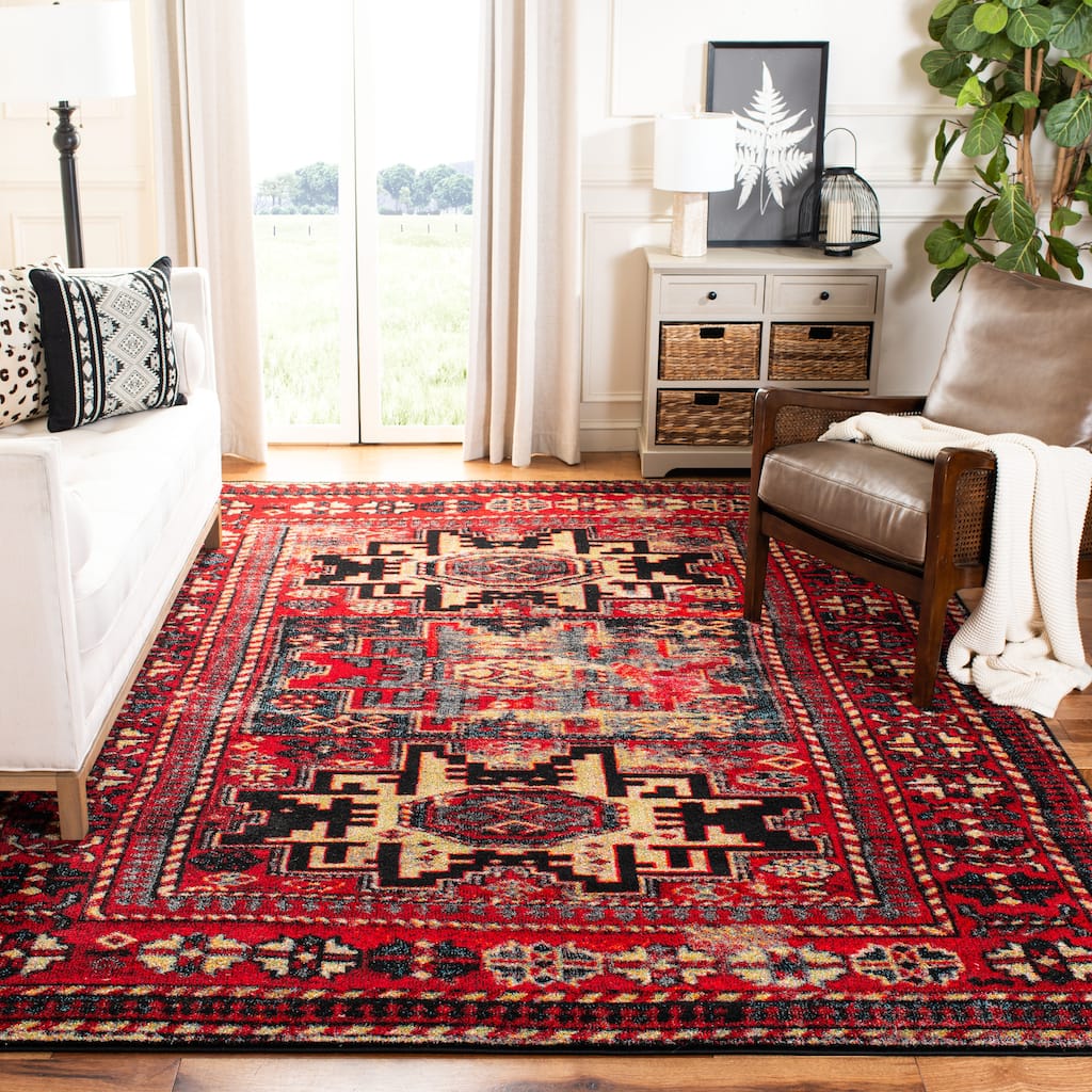 SAFAVIEH, Vintage Hamadan Lilla Oriental Distressed Rug