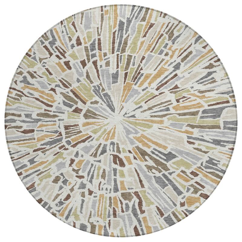 Machine Washable Indoor/ Outdoor Modern Zip Chantille Rug