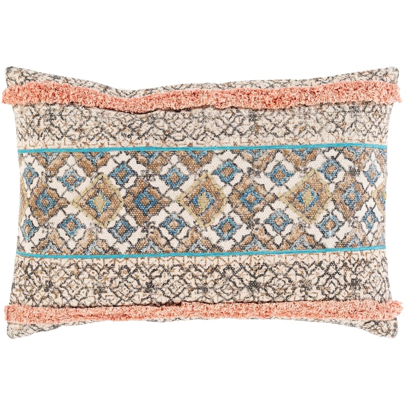Livania Distressed Bohemian Lumbar Throw Pillow - Polyester