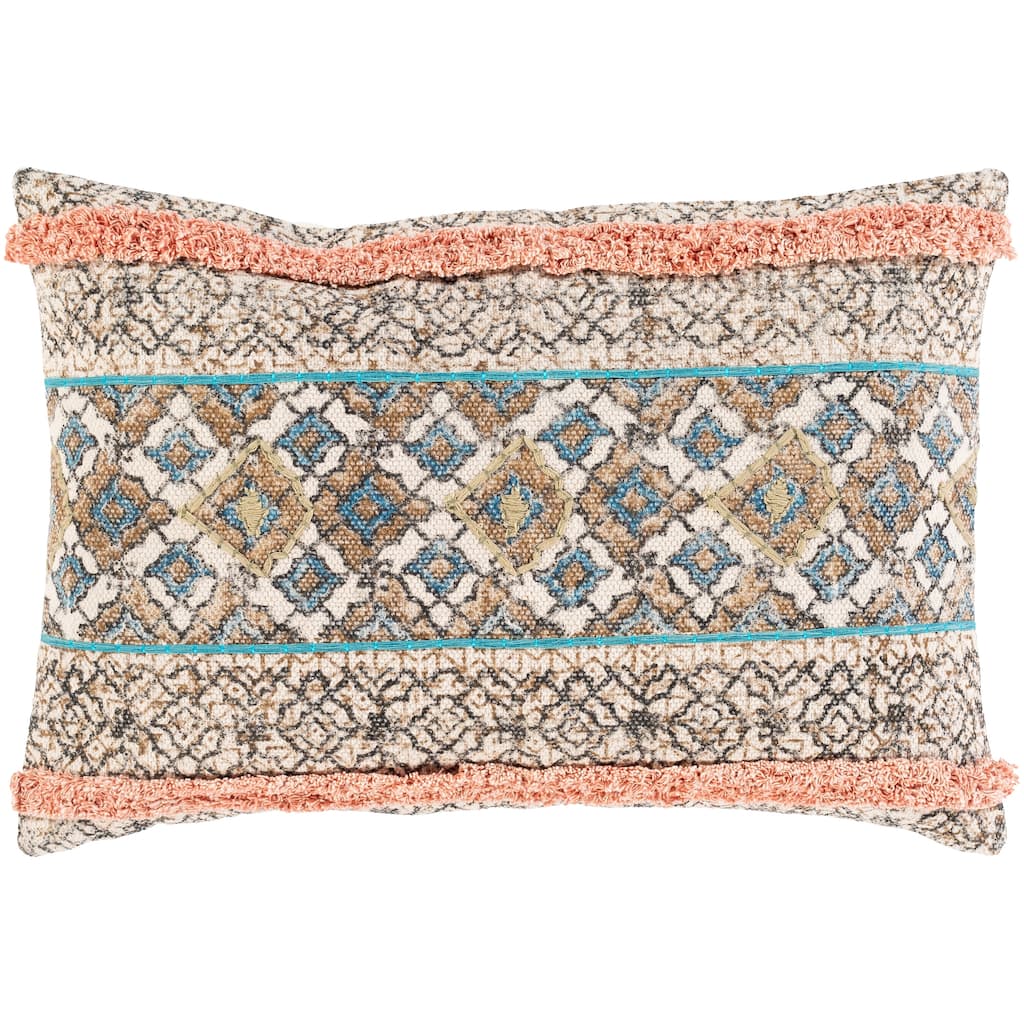 Livania Distressed Bohemian Lumbar Throw Pillow