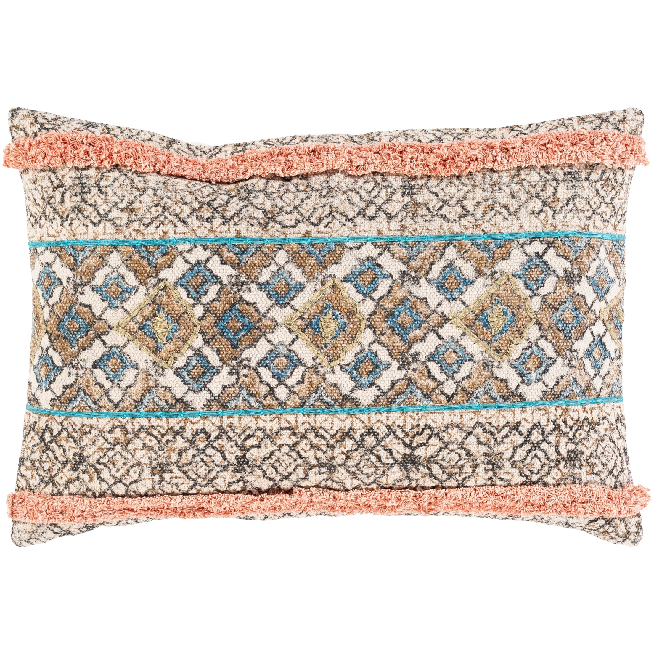 Livania Distressed Bohemian Lumbar Throw Pillow