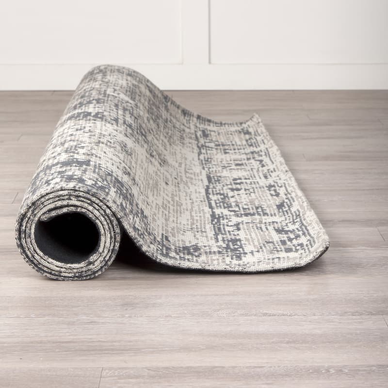 Greyson 8 x 10 Gray Wool and Polyester Area Rug - 120.0L x 96.0W x 0.4H