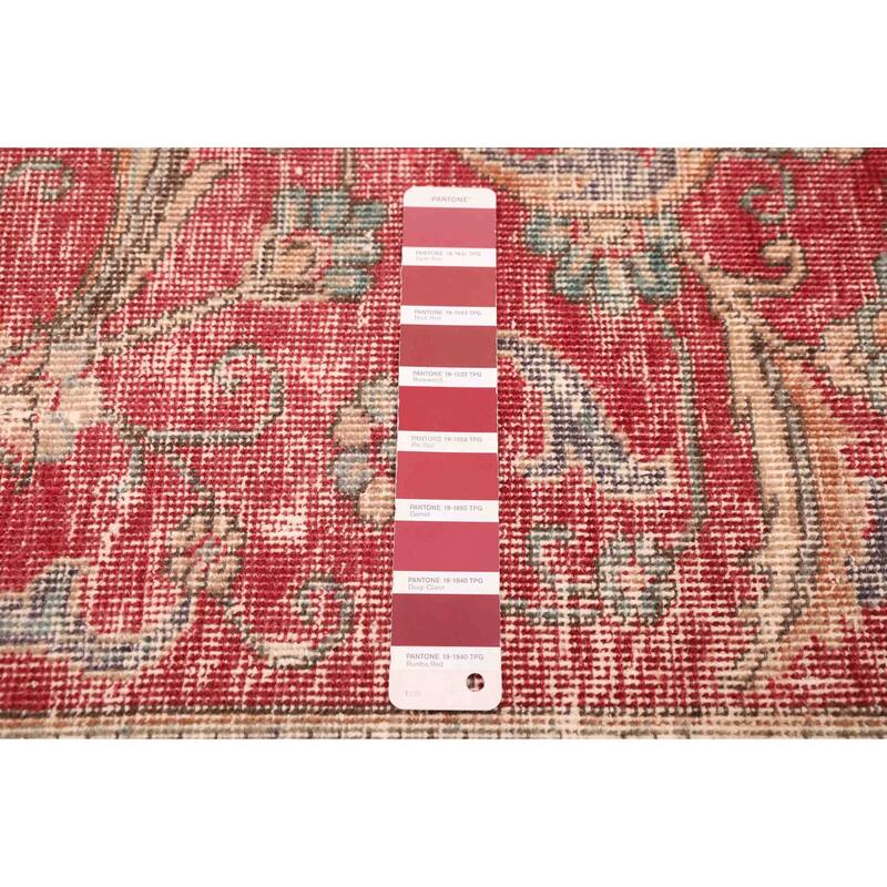 ECARPETGALLERY Hand-knotted Antalya Vintage Dark Red Wool Rug - 9'1 x 11'4