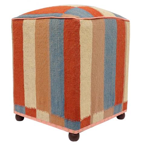 Chic Griselda Handmade Kilim Upholstered Ottoman