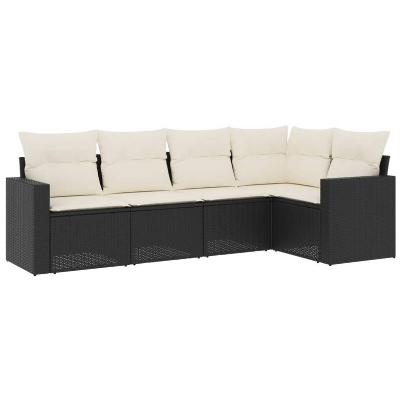 vidaXL Garden Sofa Set 6 Piece with Cushions Outdoor Sofa Couch Poly Rattan